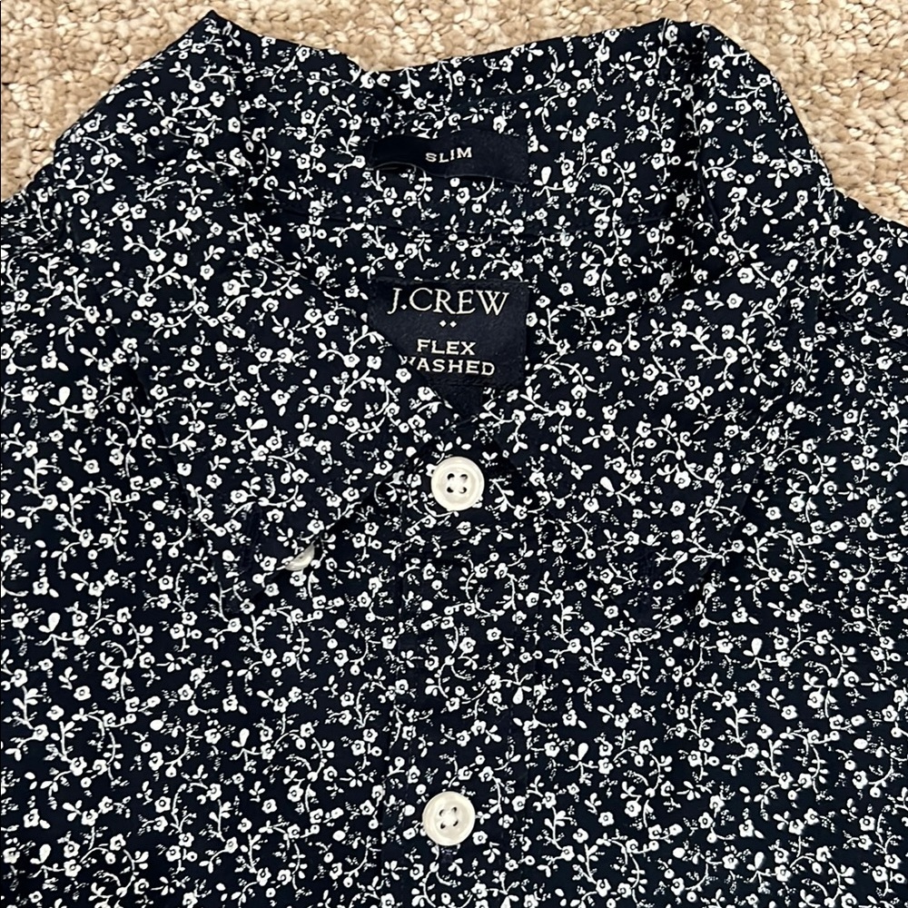 J. Crew Black and White Casual Button Down Shirt